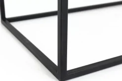 Table A Cafe^Flamant Urban, Table Console, Chene Et Metal, Marron Fonce