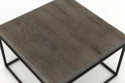 Table A Cafe^Flamant Urban, Table D'Appoint, Chene Et Metal, Marron Fonce