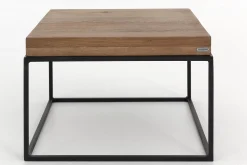 Table A Cafe^Flamant Urban, Table D'Appoint, Chene Et Metal, Marron Clair