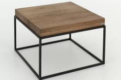 Table A Cafe^Flamant Urban, Table D'Appoint, Chene Et Metal, Marron Clair